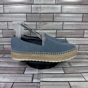 Dr. Scholl's Women's Blue Denim Sunray Platform Espadrilles Loafer Size 6-NEW